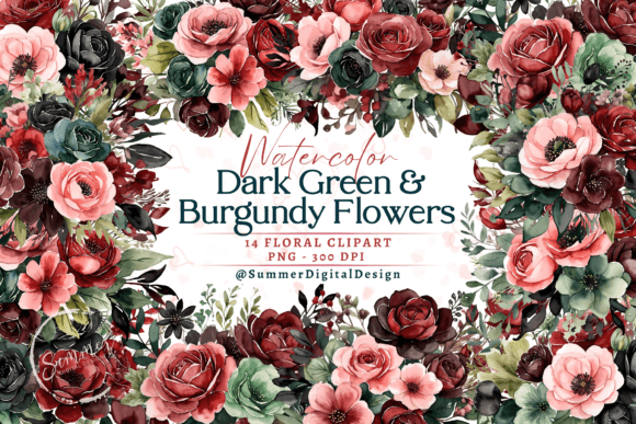 Download Red and Black Flower Bouquets Clipart - Red Collection