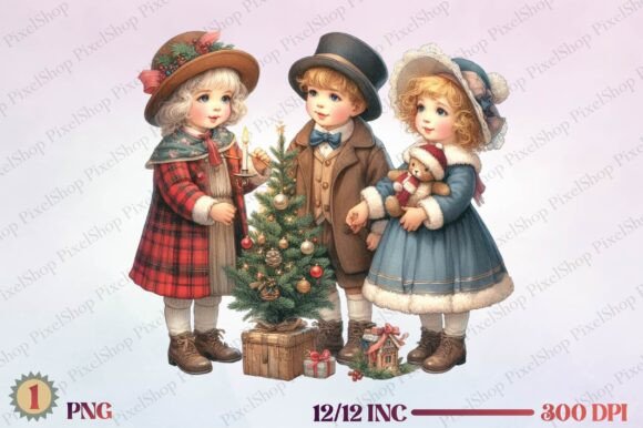 Download Vintage Christmas Children - Christmas Collection