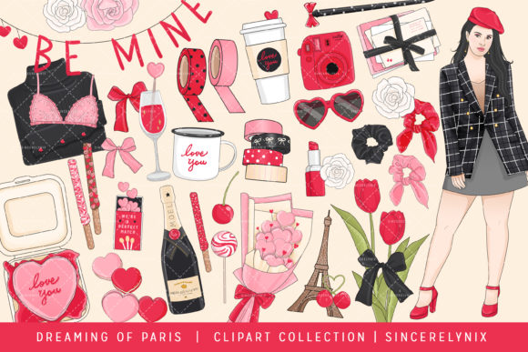Download Valentines Fashion Girl Clipart - Valentine Collection