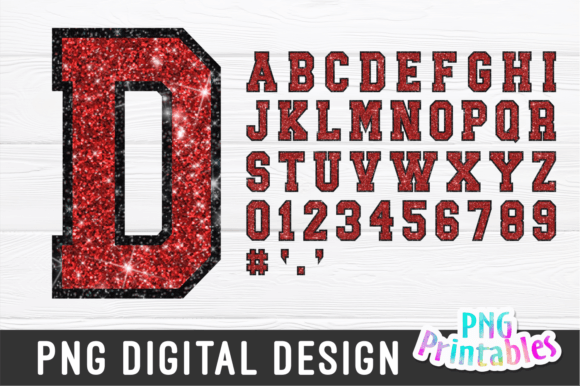 Download Glitter Sport Alphabet Red and Black - Red Collection