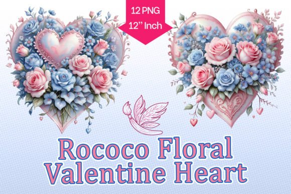 Download Rococo Floral Valentine Heart - Valentine Collection