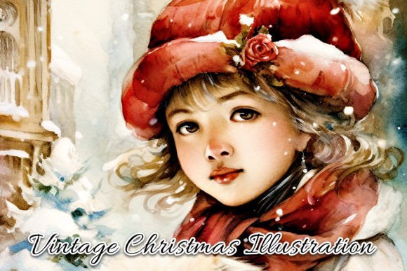 Download Vintage Christmas Card Illustration VII - Christmas Collection