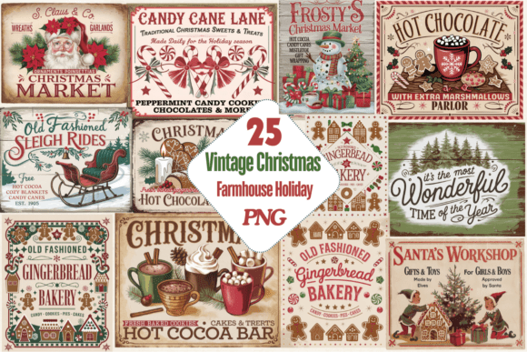 Download Holiday Sign,Vintage Christmas Farmhouse - Christmas Collection