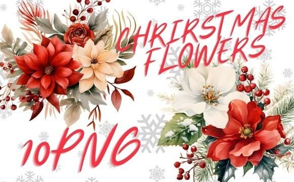 Download Christmas Flowers Sublimations - Christmas Collection