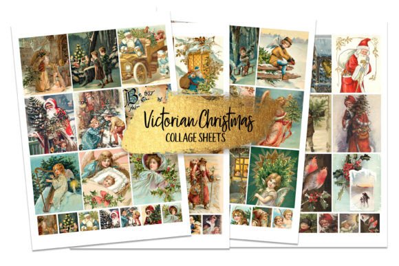 Download Vintage Victorian Christmas Card Collage - Christmas Collection