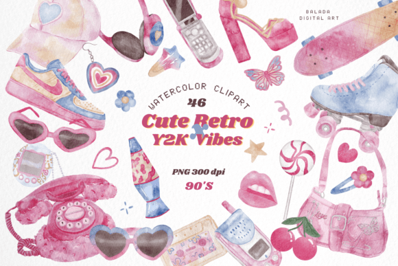 Download Y2K Retro Valentines Clipart Bundle - Valentine Collection