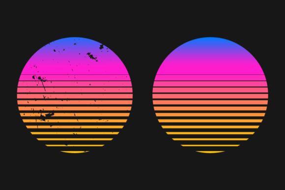 Download Sunset Retro Graphics Plain and Grunge - Retro graphics Collection