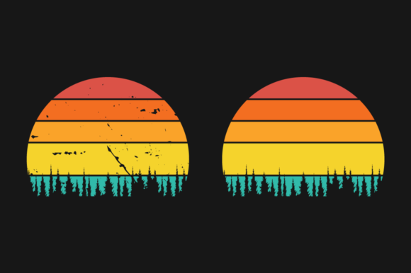 Download Sunset Retro Graphics Plain and Grunge - Retro graphics Collection