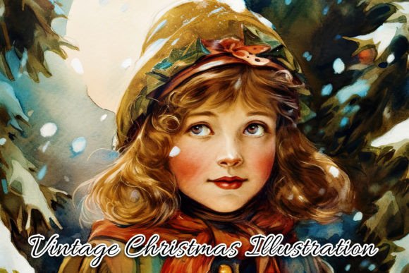 Download Vintage Christmas Card Illustration IV - Christmas Collection