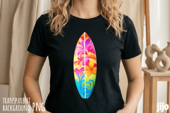 Download Tropical Floral Surfboard Vibrant PNG - Vibrant png Collection