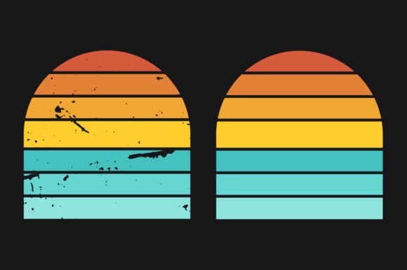 Download Sunset Retro Graphics Plain and Grunge - Premium Resources
