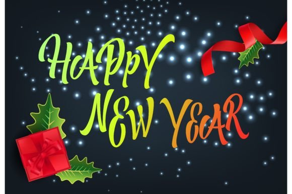 Download Happy New Year Festive Card Design. Red - Red Collection