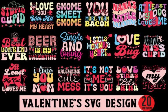Download Valentine’s Day Retro Designs Bundle - Valentine Collection