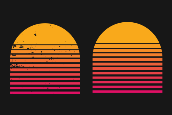Download Sunset Retro Graphics Plain and Grunge - Retro graphics Collection