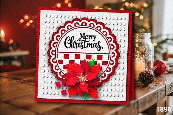 Download Christmas Poinsettia Gift Card Svg 1896 - Christmas Collection